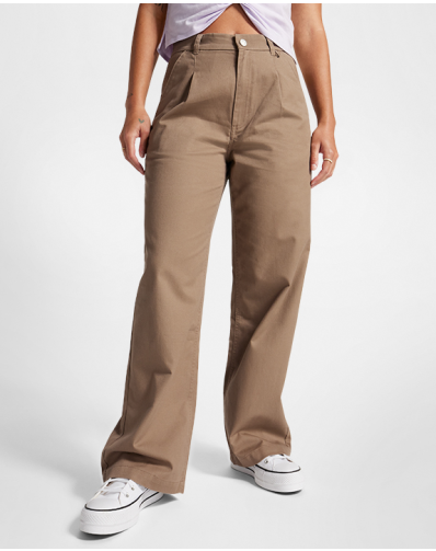 RELAXED WIDE LEG PANTS BROWN