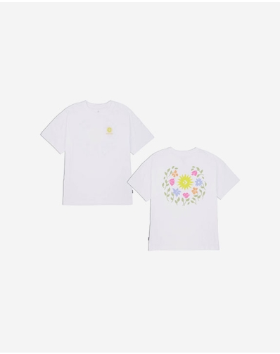 FLORAL GRAPHIC CREW TEE WHITE