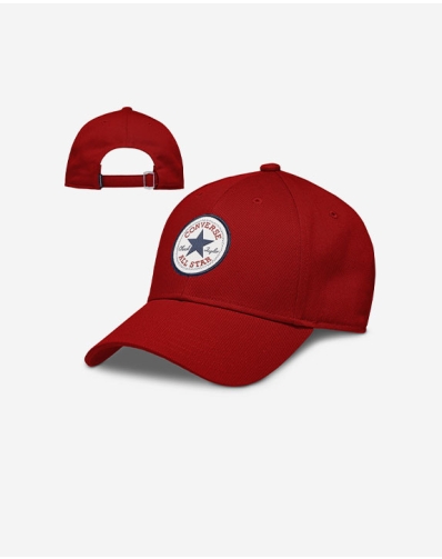 CHUCK TAYLOR ALL STAR PATCH BASEBALL CAP RED